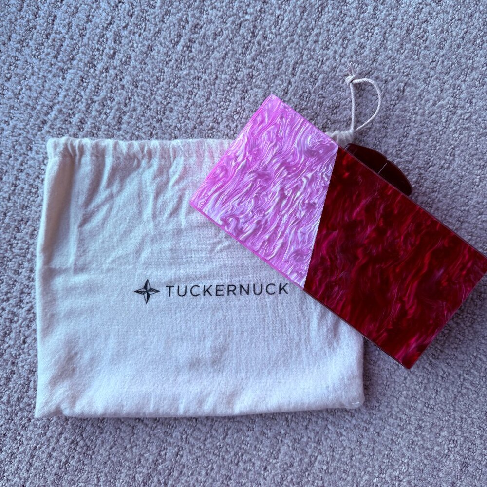 NWOT Tuckernuck Red & Pink Marbled Clutch